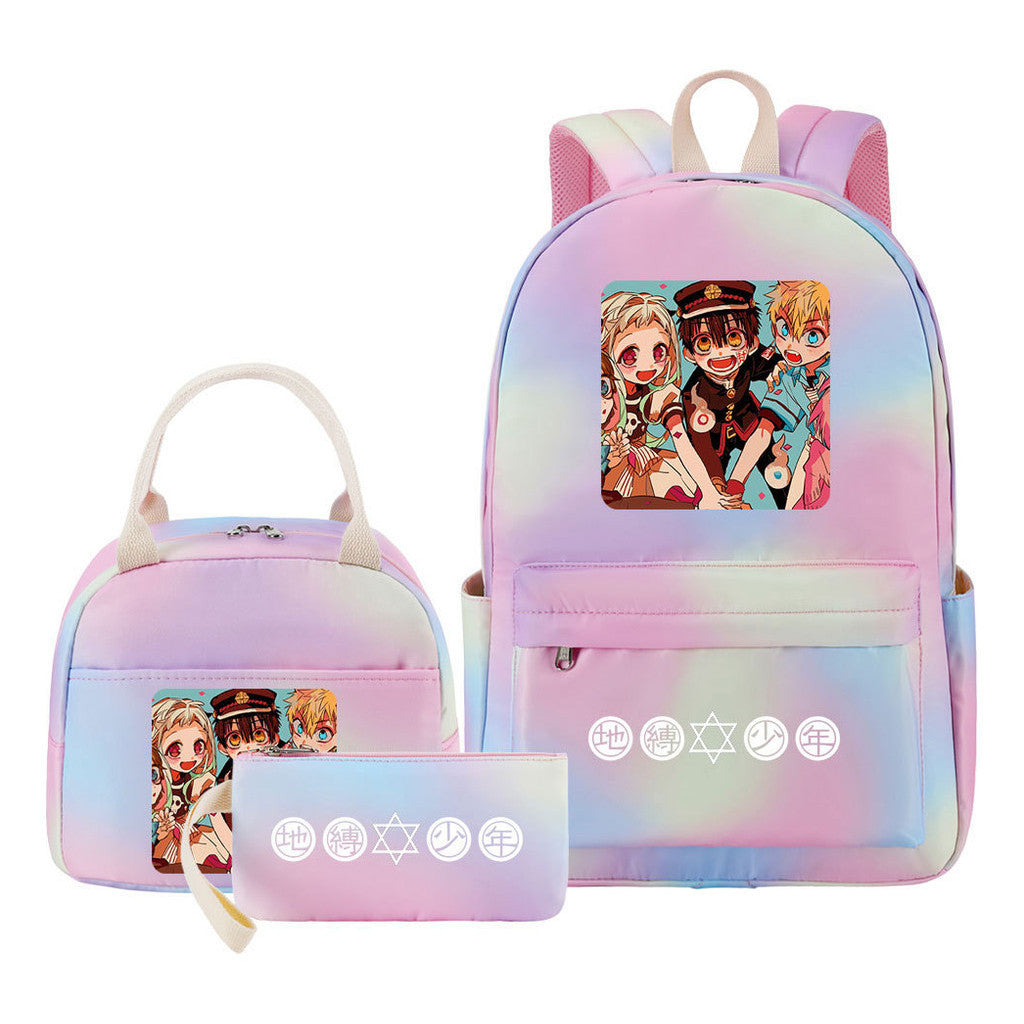Teenage Student Girl Backpack Lunch Bag Three Piece Set Backpack Set
