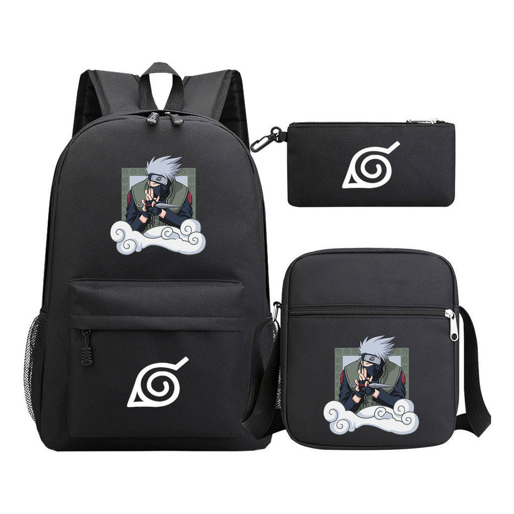 Anime Naruto Starry Sky Student School Bag Three Piece Set Backpack Set