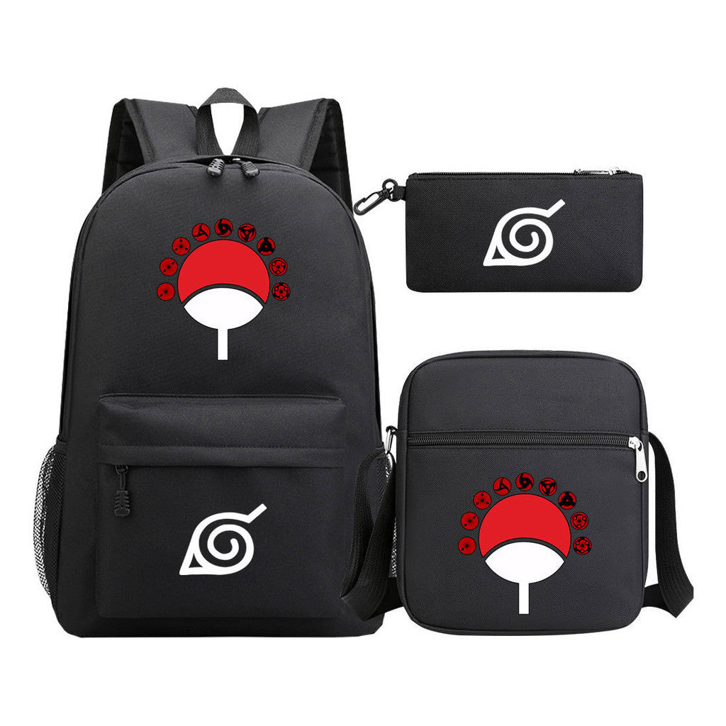 Anime Naruto Starry Sky Student School Bag Three Piece Set Backpack Set