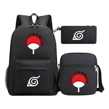 Anime Naruto Starry Sky Student School Bag Three Piece Set Backpack Set