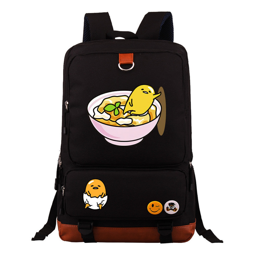 Cartoon Anime Lazy Egg Youth Student Backpack, Large Capacity Travel Bag, Boy's And Girl's Backpack