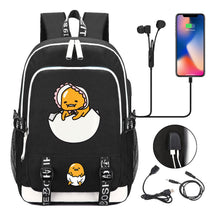 Comic Lazy Egg Youth Student Backpack Usb Men's And Women's Leisure Backpack