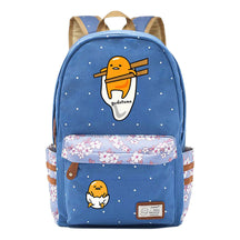 Cartoon Lazy Egg Printed Youth Student School Bag Fragmented Flower Boys And Girls Backpack