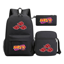 Anime Naruto Starry Sky Student School Bag Three Piece Set For Men And Women Backpack Set
