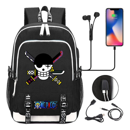 Pirate King Lufei Youth Student School Bag Usb Men's And Women's Leisure Backpack