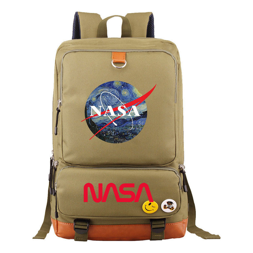 Nasa Fashion Printed Youth Student School Bag Large Capacity Travel Bag Men's And Women's Backpack