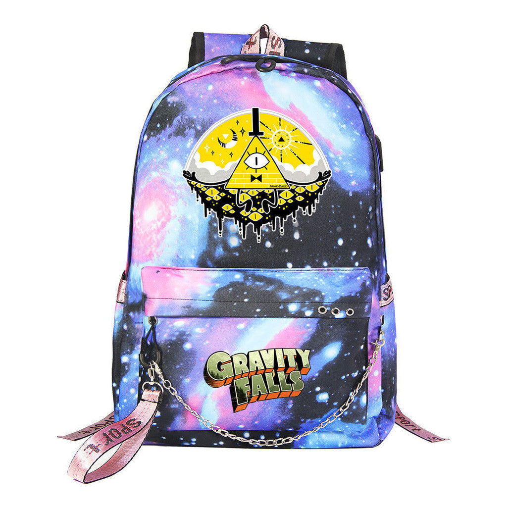 Cartoon Strange Town Youth Student School Bag Men's And Women's Leisure Travel Backpack