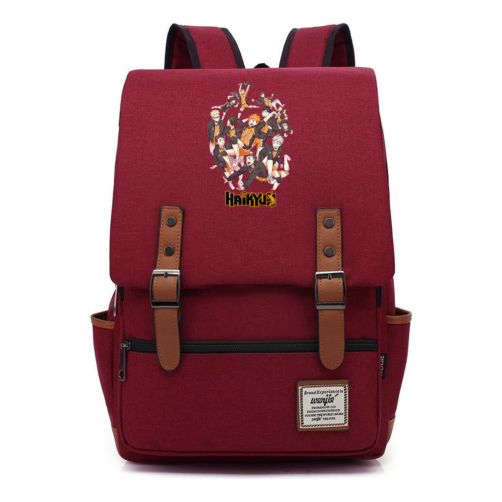 Volleyball Youth Printed Student School Bag Casual Belt Buckle Classic Backpack