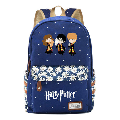 School Of Witchcraft And Wizardry Youth Student School Bag Fragmented Canvas Girl Backpack