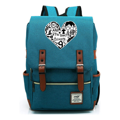 School Of Witchcraft And Wizardry Printed Youth Student School Bag Casual Belt Buckle Classic Backpack