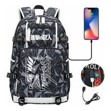 The Giant Of Manga Attack Usb Youth Student Backpack For Men And Women's Leisure Travel Backpack