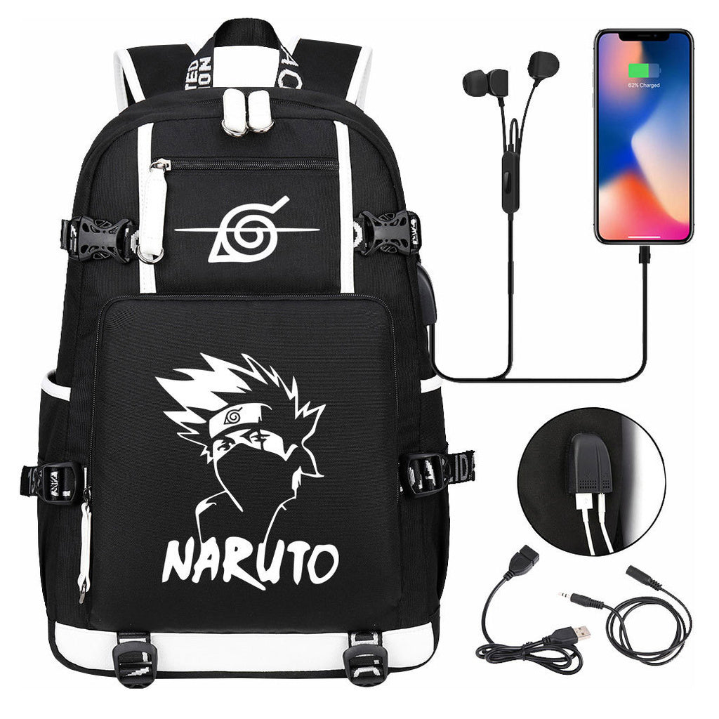 Naruto Print Usb Youth Student Backpack Casual High-capacity Travel Backpack