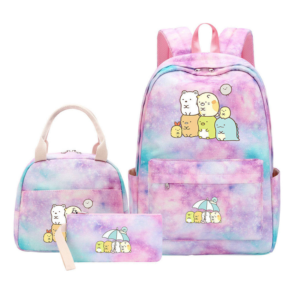 Corner Biology Student School Bag Lunch Bag Three Piece Set Backpack Set