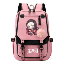Cartoon Fashion Usb Youth Student Backpack Boy's And Girl's Leisure Ribbon Flip Backpack