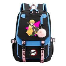 Comic Cartoon Fashion Usb Student Backpack Casual Woven Flap Backpack