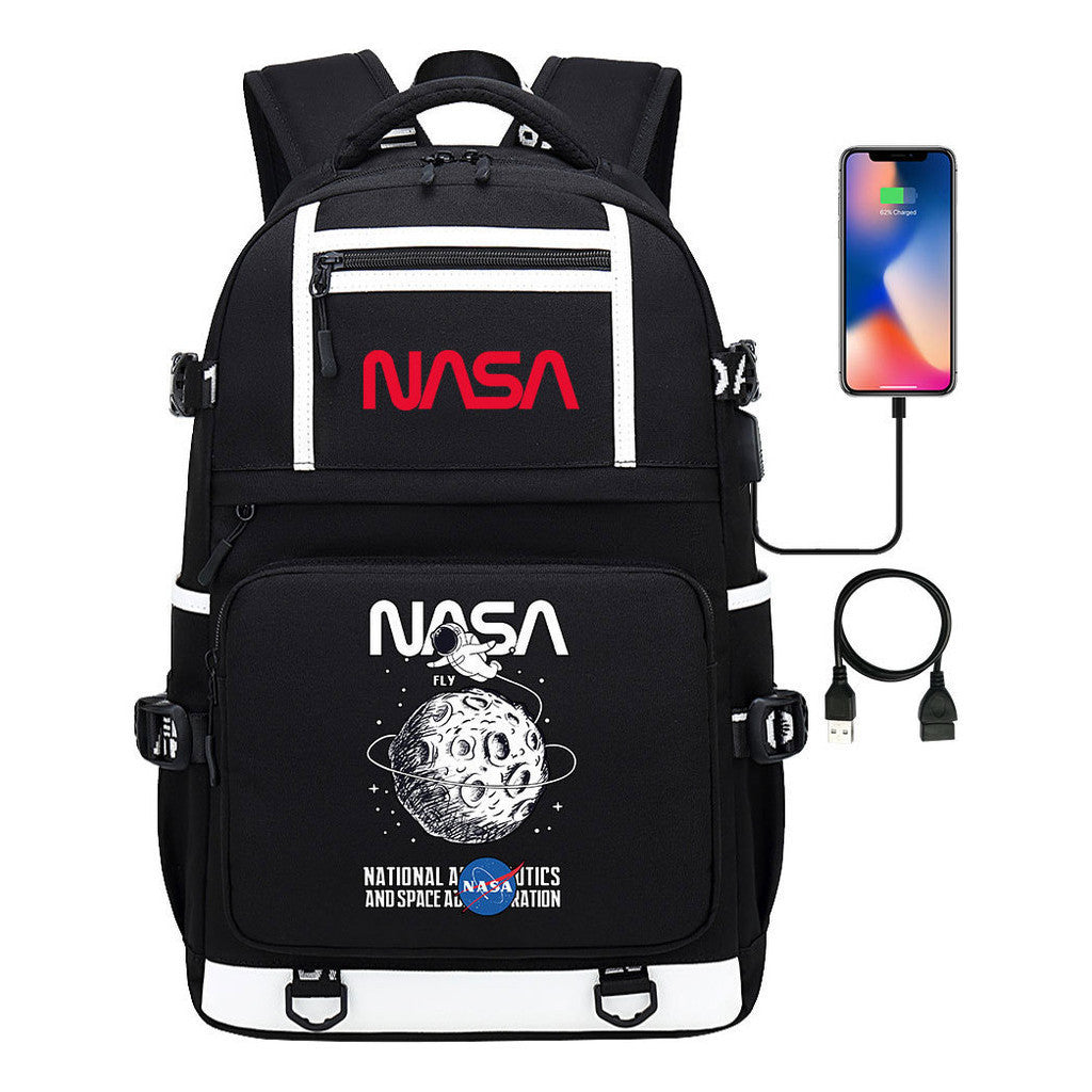 Printed Usb Youth School Bag Backpack Leisure Travel Backpack