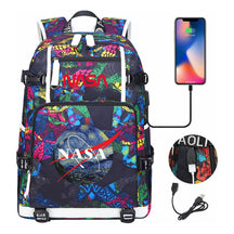 Nasa Fashion Printed Student Backpack With Large Capacity Leisure Travel Backpack