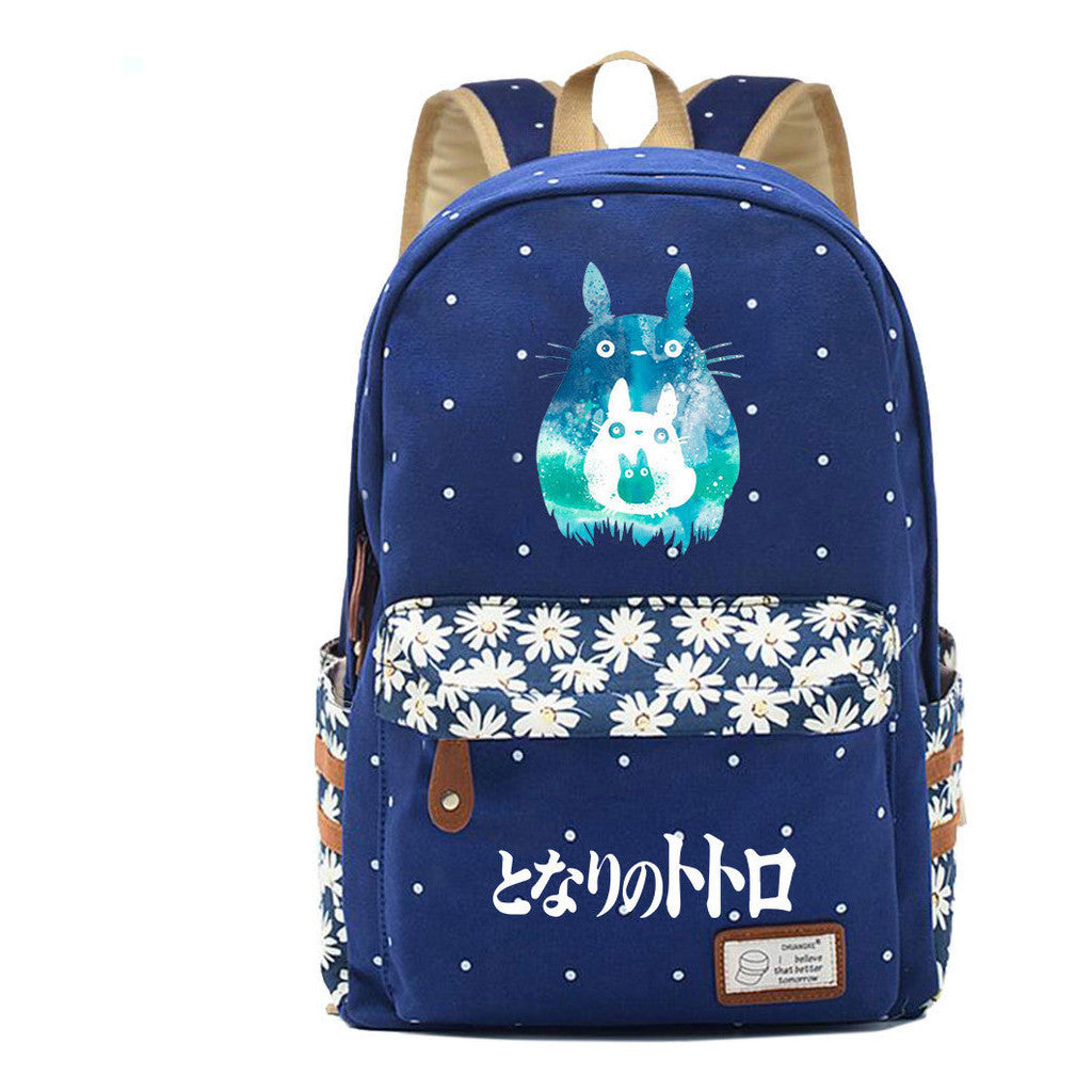 Printed Youth Student School Bag Fragmented Flower Leisure Backpack