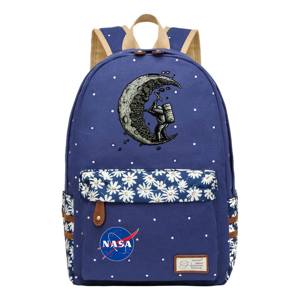 Fashionable Printed Student Backpack From Nasa, Casual Backpack