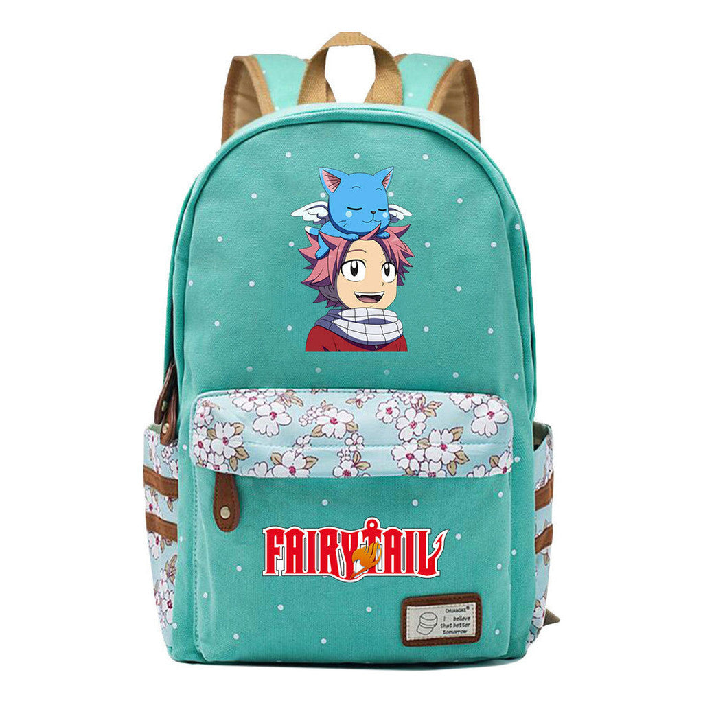 Teenage Student Backpacks, Floral Canvas, Girl Shoulders
