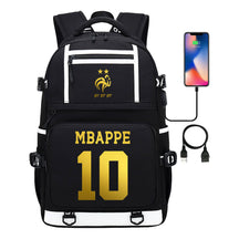 Golden Football Star Mbappe Usb Youth Student Backpack Backpack Leisure Travel Backpack