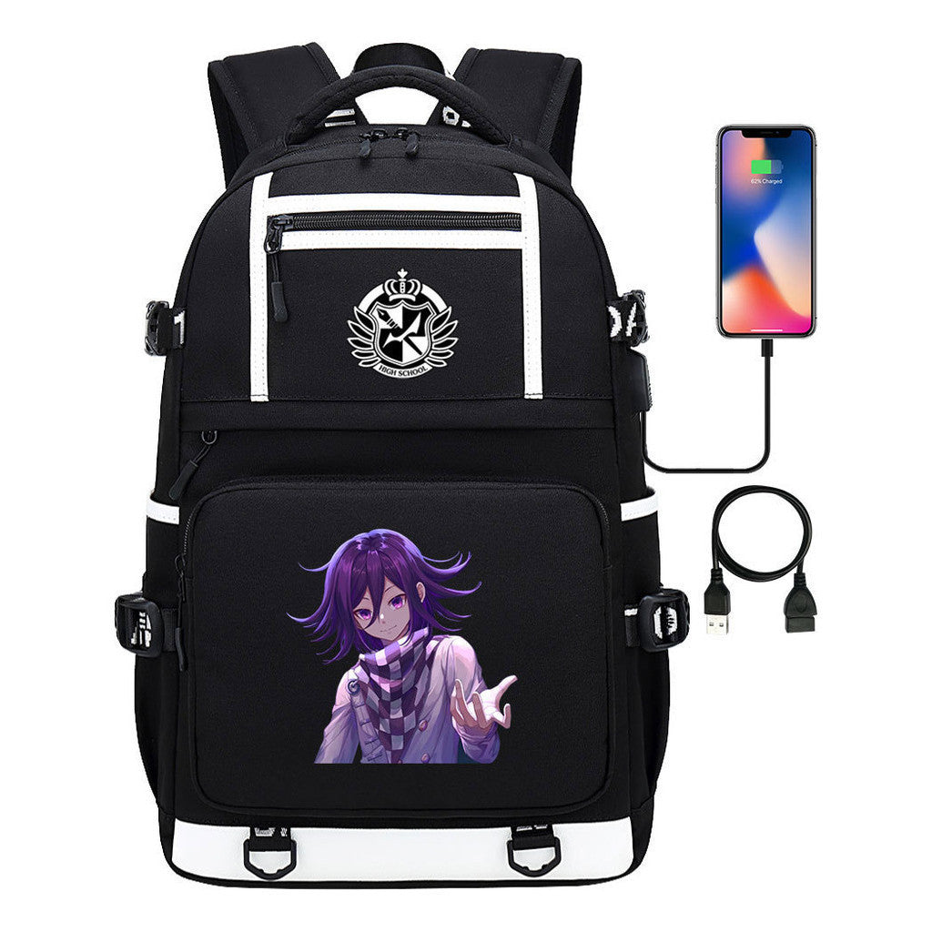 Cartoon Cartoon Printed Usb Youth Student Backpack Men's And Women's Backpack Leisure Travel Backpack