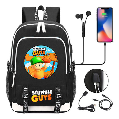 Printed Youth School Bag Usb Casual Backpack Travel Backpack