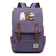 Cartoon Cute Three Bears Printed Youth School Bag For Men And Women Leisure Belt Buckle Classic Backpack