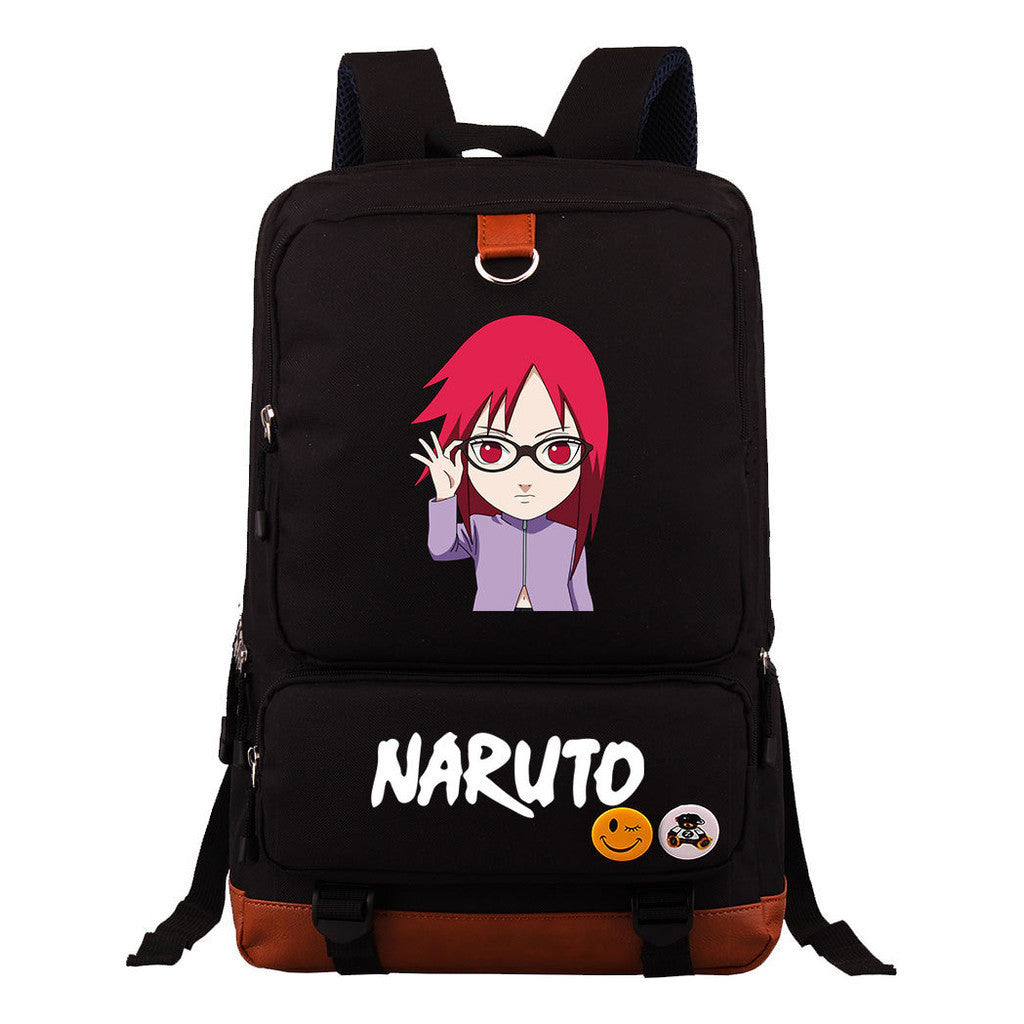 Cartoon Naruto Uchibo Youth Student School Bag Large Capacity Travel Bag Men's And Women's Backpack