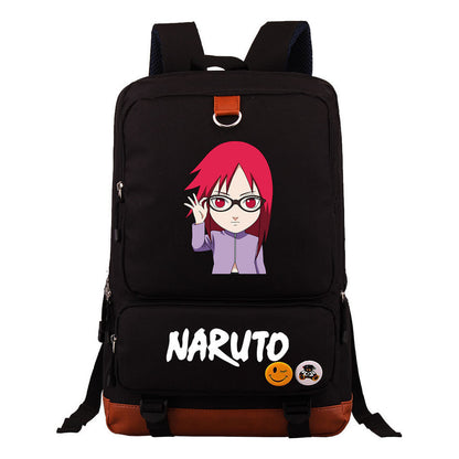 Cartoon Naruto Uchibo Youth Student School Bag Large Capacity Travel Bag Men's And Women's Backpack