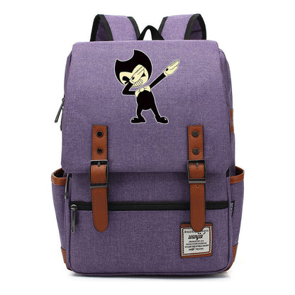 Printed Teenage Student Backpack For Men And Women With Casual Belt Buckle Classic Backpack
