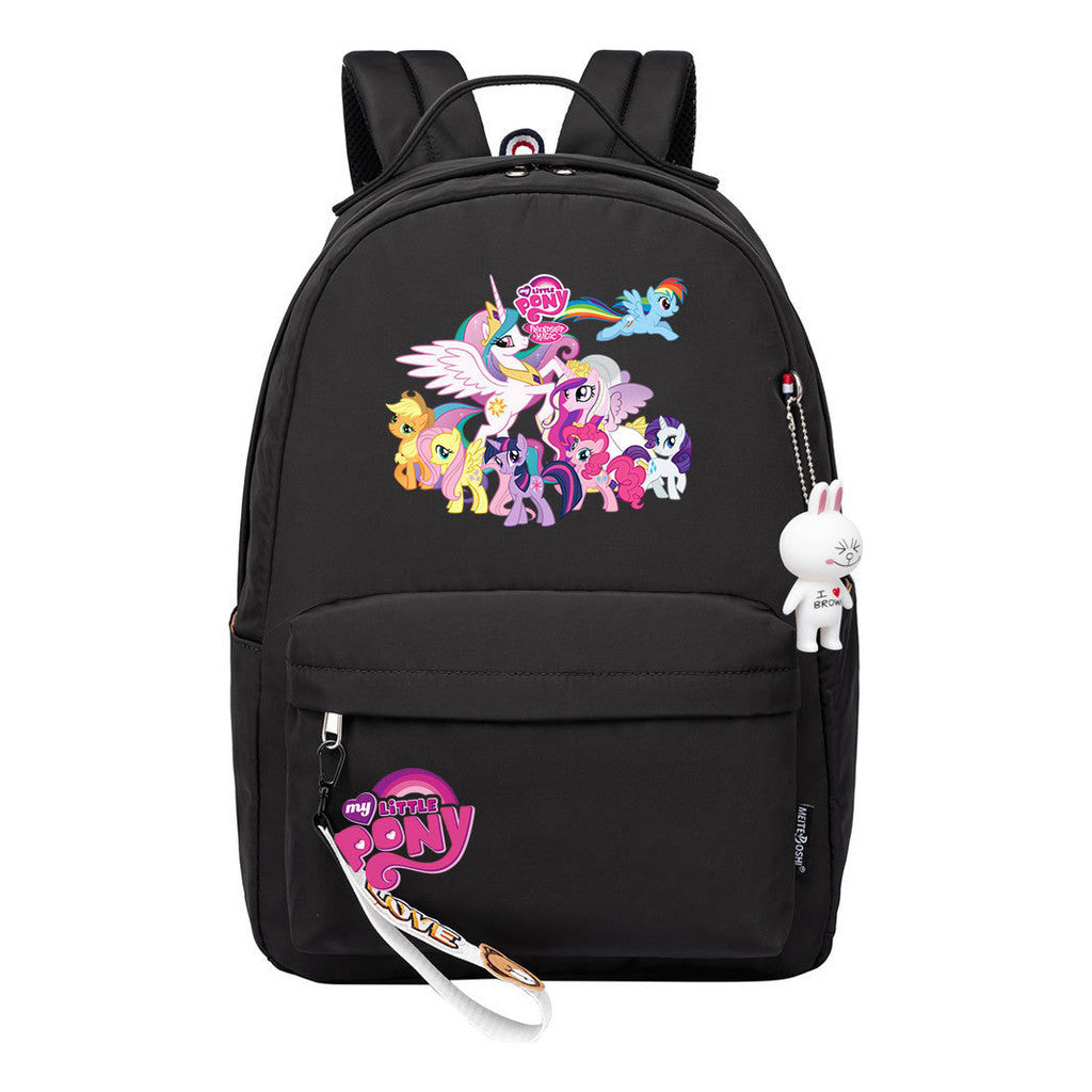 Cartoon Pony Unicorn Printed Youth Student School Bag Men's And Women's Leisure Bag Women's Backpack