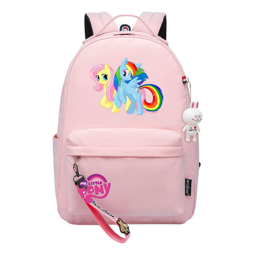 Cartoon Pony Unicorn Printed Youth Student School Bag Men's And Women's Leisure Bag Women's Backpack