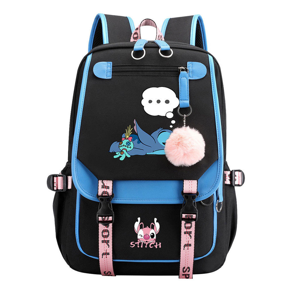 Usb Student Backpack Men's And Women's Casual Woven Strap Flip Backpack