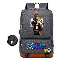 Cartoon Pirate King Print Usb Youth Backpack For Boys And Girls Leisure Travel Backpack