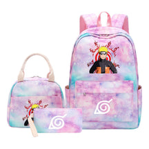 Naruto Youth Student School Bag Lunch Bag Three Piece Set Backpack Set
