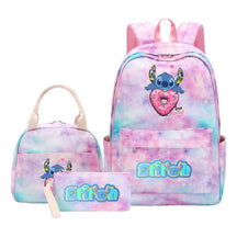 Interstellar Baby Stitch Youth Student Girls School Bag Lunch Bag Three Piece Set Backpack Set
