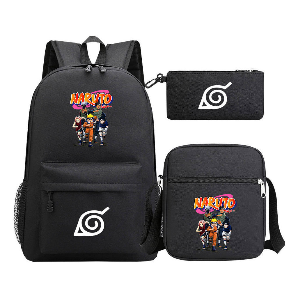 Anime Naruto Starry Sky Student School Bag Three Piece Set Backpack Set
