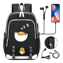 Comic Lazy Egg Youth Student Backpack Usb Men's And Women's Leisure Backpack