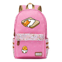 Cartoon Lazy Egg Printed Youth Student School Bag Fragmented Flower Boys And Girls Backpack