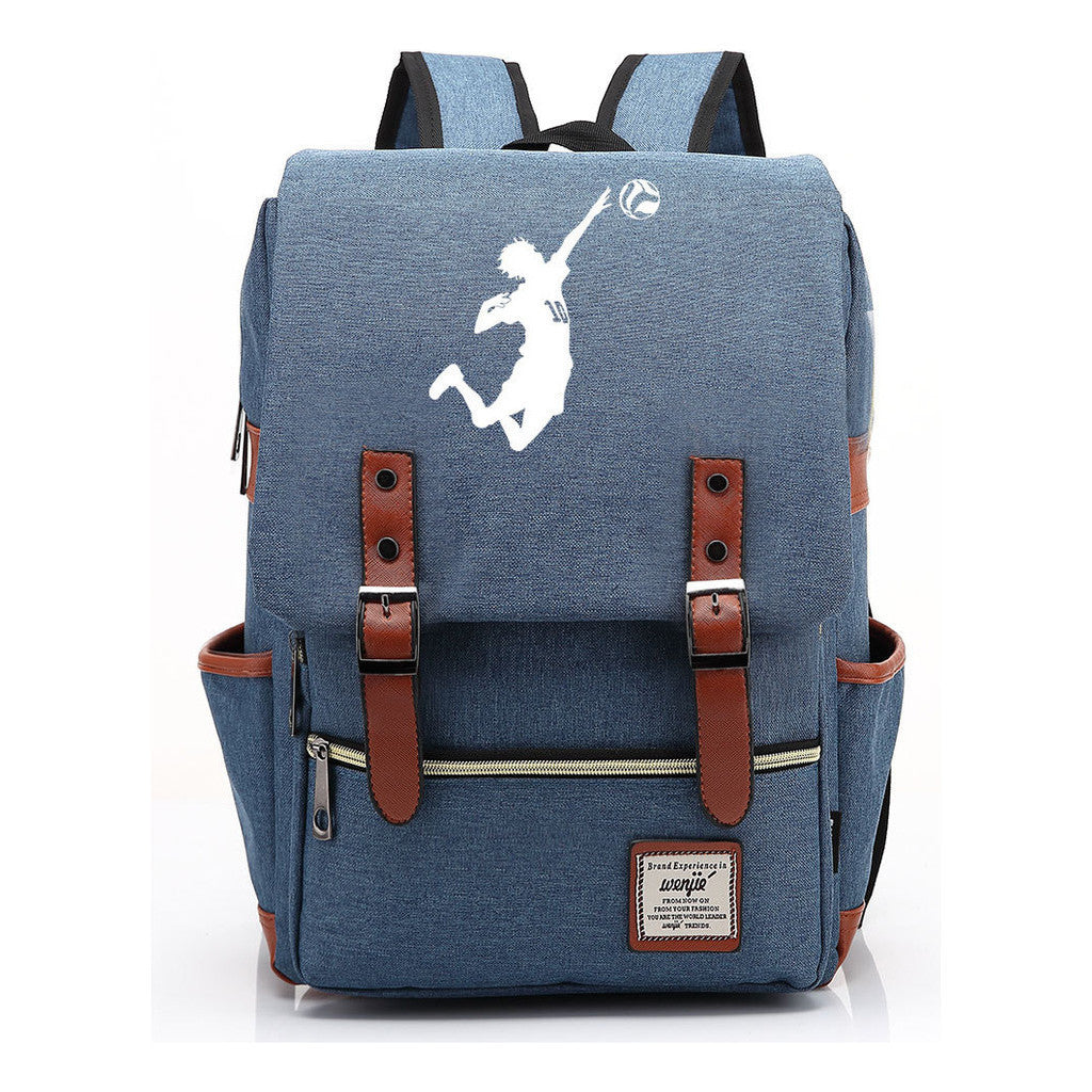 Volleyball Youth Printed Student School Bag Casual Belt Buckle Classic Backpack