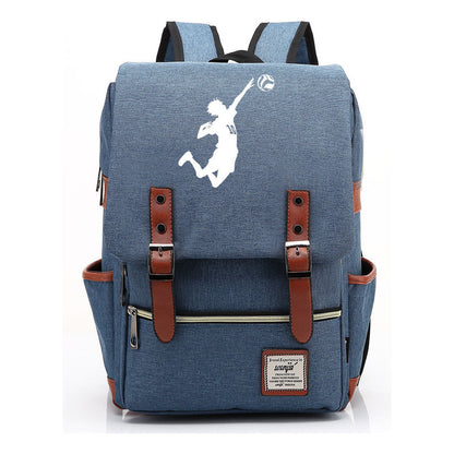 Volleyball Youth Printed Student School Bag Casual Belt Buckle Classic Backpack