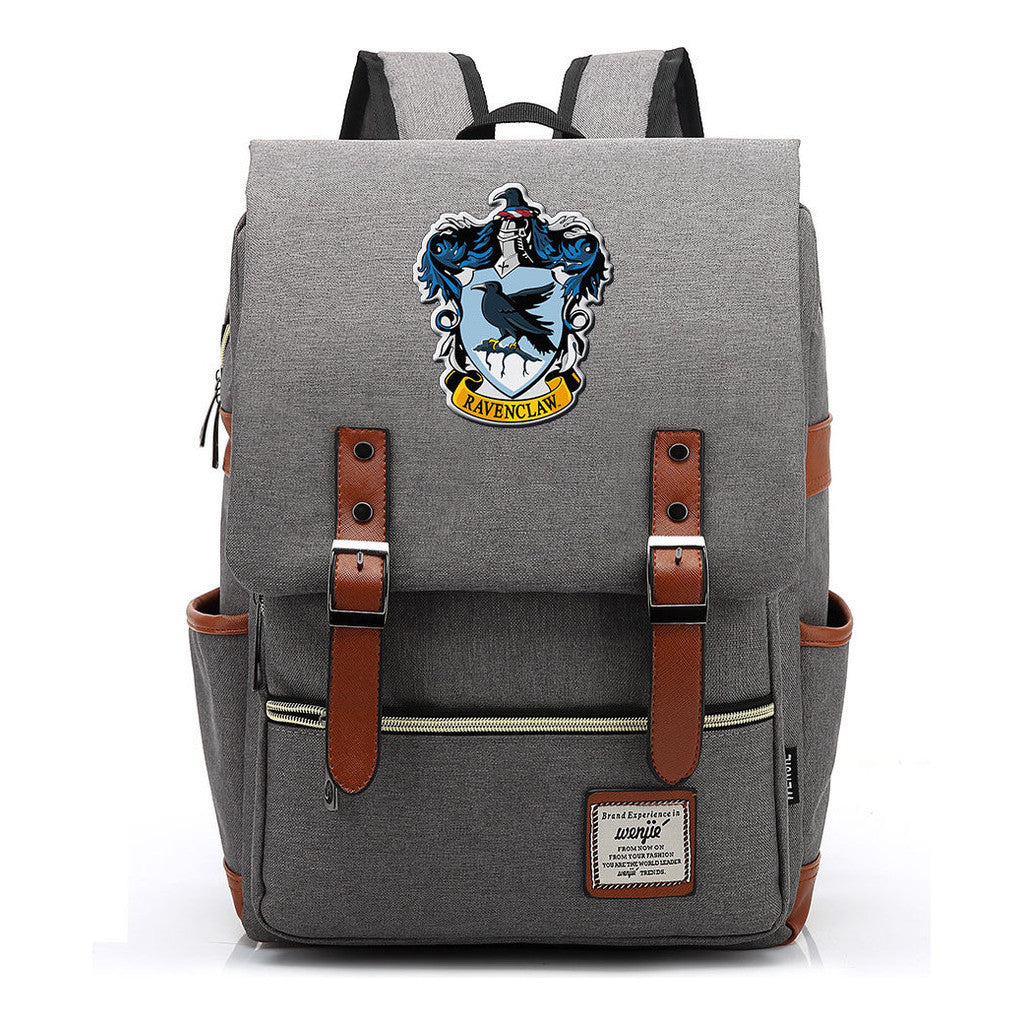 School Of Witchcraft And Wizardry Printed Student School Bag Casual Belt Buckle Classic Backpack