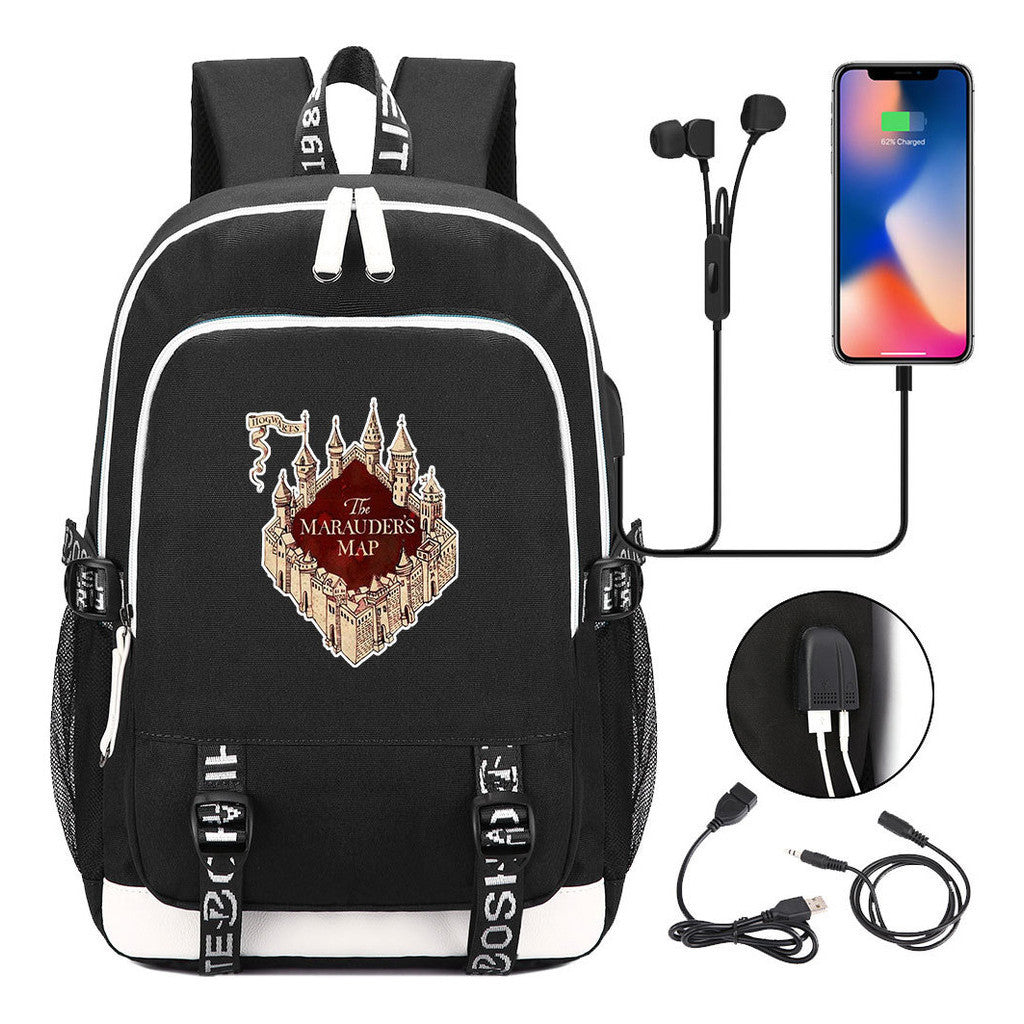 Magic School Youth Student Backpack Usb Men's And Women's Leisure Backpack