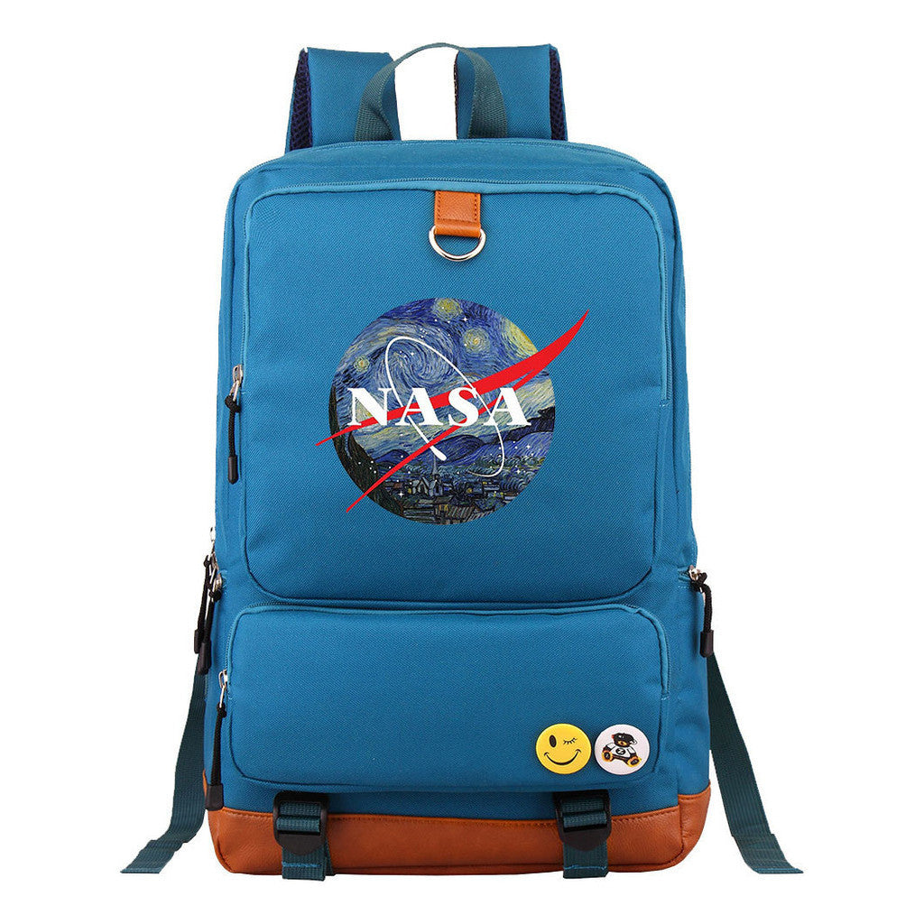 Nasa Fashion Printed Youth Student School Bag Large Capacity Travel Bag Men's And Women's Backpack