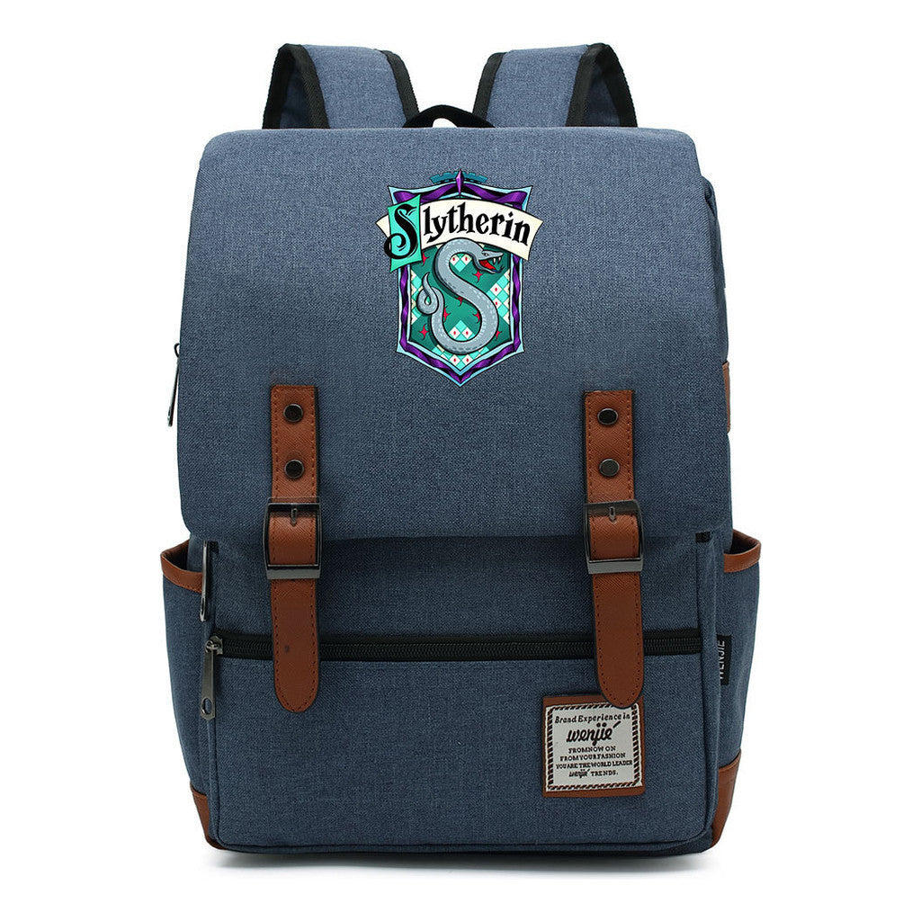 School Of Witchcraft And Wizardry Printed Youth Student School Bag Casual Belt Buckle Classic Backpack