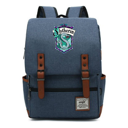 School Of Witchcraft And Wizardry Printed Youth Student School Bag Casual Belt Buckle Classic Backpack