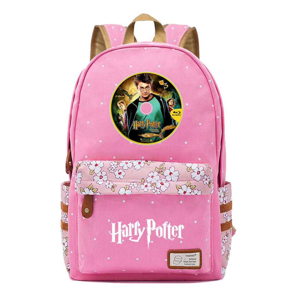 School Of Magic School Teen School Bag Floral Canvas Girl Backpack