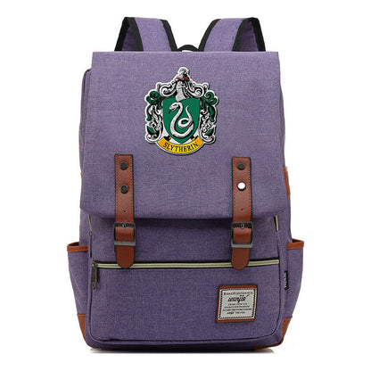 School Of Magic Printed Student School Bag Men's And Women's Casual Belt Buckle Classic Backpack