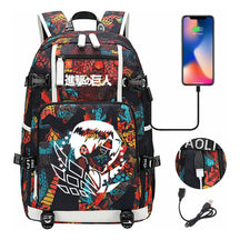 The Giant Of Manga Attack Usb Youth Student Backpack For Men And Women's Leisure Travel Backpack
